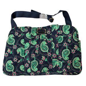 Tommy Hilfiger Black Duffle Tote Bag – Floral Pattern